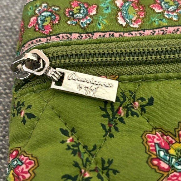 Americana by Sharif Patterned Cosmetic Green Zip Bag Set - Picture 3 of 13